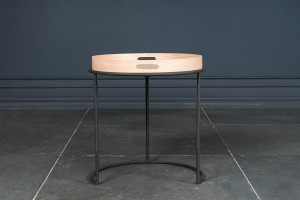 Кофейный столик Трейн DL круглый с подносом светлый/чёрный