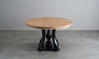 Обеденный стол Аризона 130х130 см круглый с черной ногой