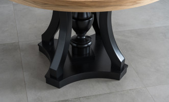Обеденный стол Аризона 130х130 см круглый с черной ногой