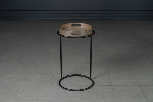 Кофейный столик Трейн DS круглый с подносом тёмный/черный