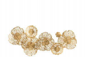 Декоративное панно Камелия золотое
