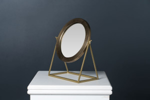 Зеркало Пикколо настольное круглое латунного цвета