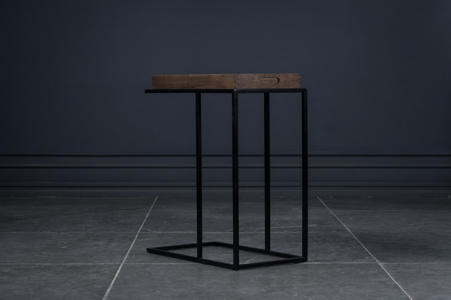Кофейный столик Трейн S прямоугольный с подносом тёмный/чёрный