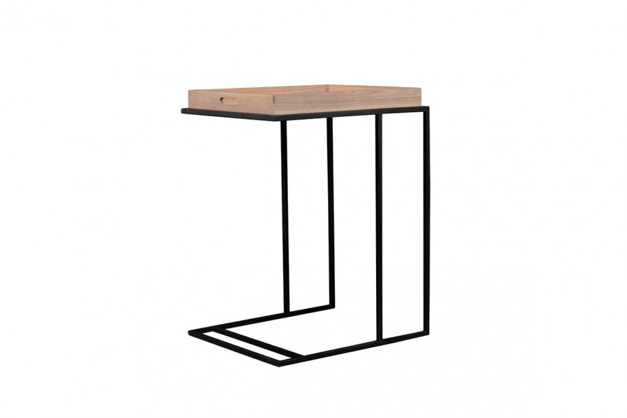 Кофейный столик Трейн L прямоугольный с подносом светлый/чёрный
