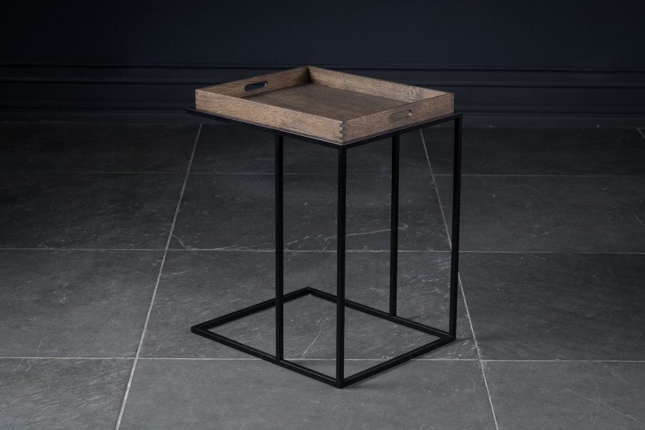 Кофейный столик Трейн L прямоугольный с подносом тёмный/чёрный