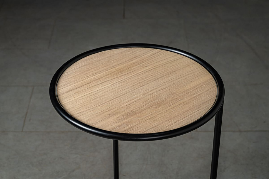 Кофейный столик Трейн DS круглый с подносом светлый/черный