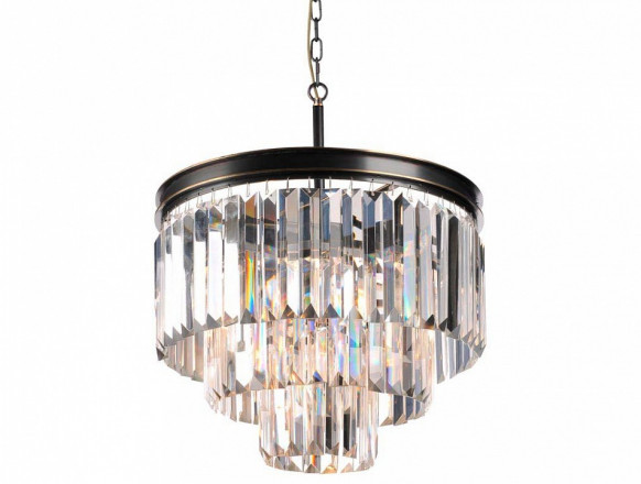 Подвесной светильник Gatsby чернёная латунь прозрачное стекло 40 см